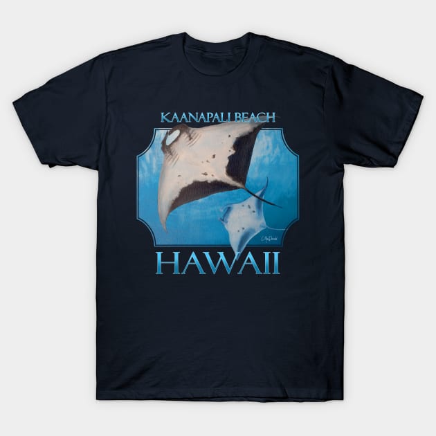 Kaanapali Beach Hawaii Manta Rays Sea Rays Ocean T-Shirt by CMacDonaldArt